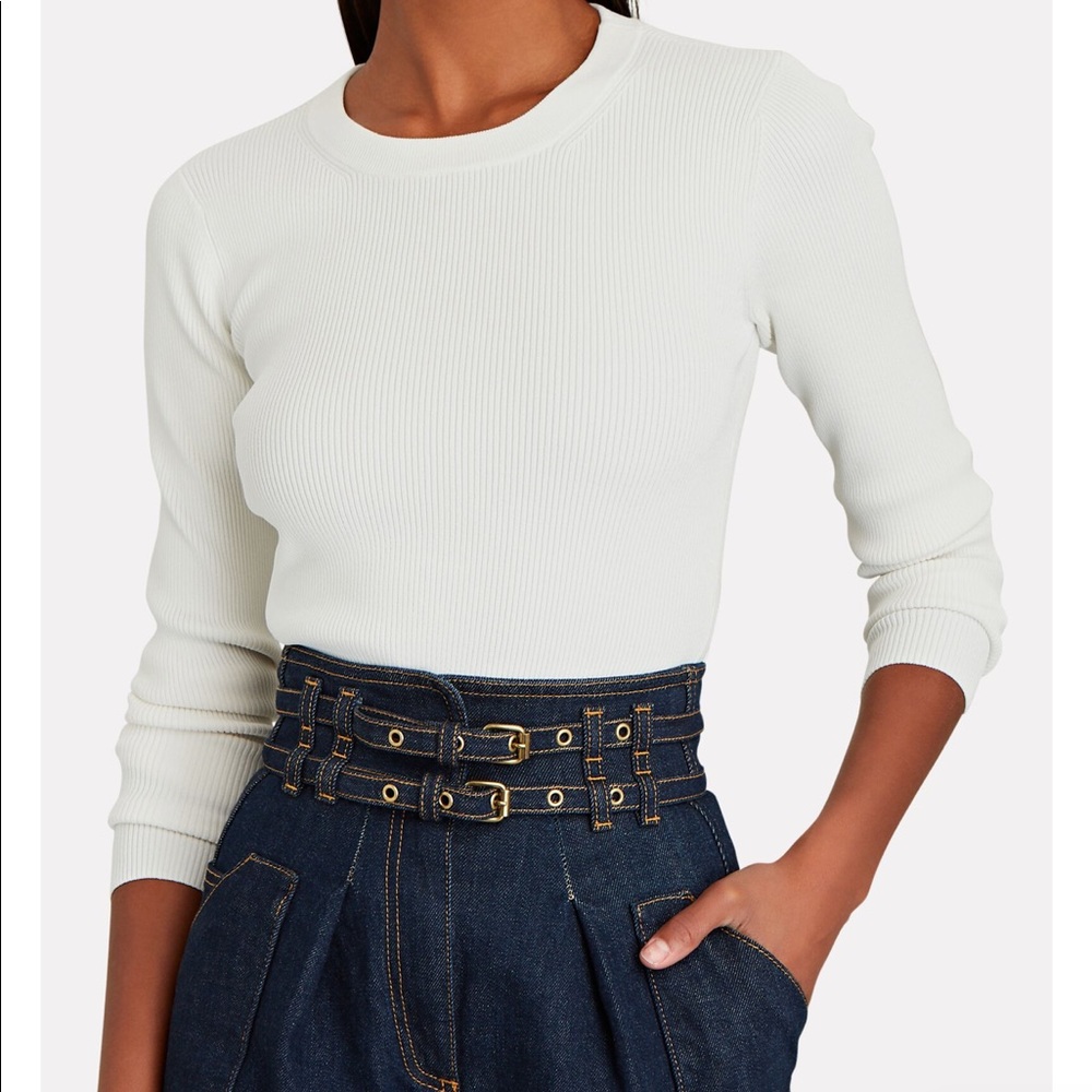 Intermix Magda Open Back Rib Knit Top